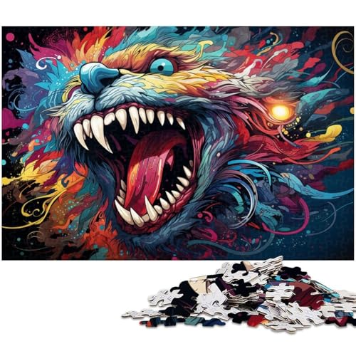 1000 teiliges Puzzle für Erwachsene buntes Monster Puzzle für Kinder Holzpuzzle Lernspiel für Erwachsene 1000 Teile (75 x 50 cm) von zouxangzz