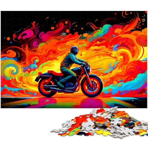 1000 teiliges Puzzle für Erwachsene buntes Motorradspielzeug Denkspiel anspruchsvolles Puzzlespiel und Familienspiel (Größe 75 x 50 cm) von zouxangzz