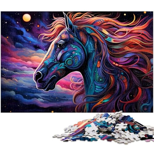 1000 teiliges Puzzle für Erwachsene buntes Pferdespielzeug Denkspiel anspruchsvolles Puzzlespiel und Familienspiel 1000 Teile (75 x 50 cm) von zouxangzz