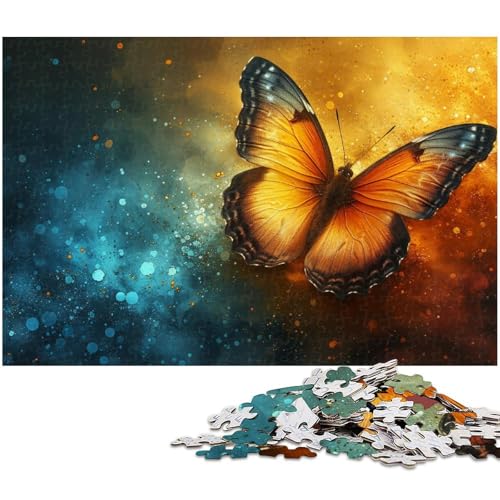 1000 teiliges Puzzle für Erwachsene buntes Schmetterlings Puzzle Lernspiel Herausforderung Spielzeug Kunstwerk Geschenk (Größe 75 x 50 cm) von zouxangzz