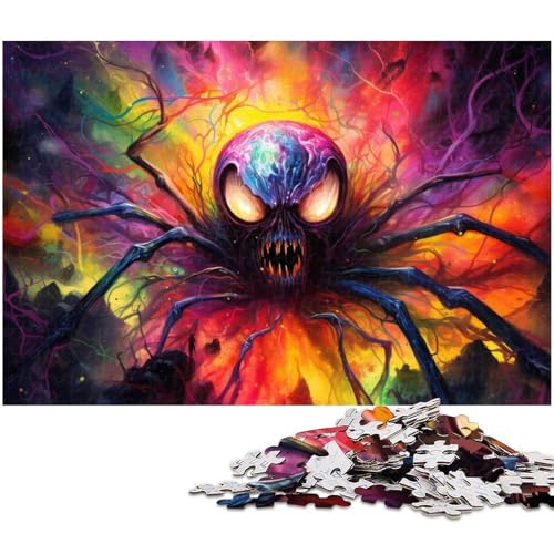 1000 teiliges Puzzle für Erwachsene buntes Spinnen Puzzle für Lernspiele Herausforderung Spielzeug Kunstwerk Geschenk 1000 Teile (38 x 26 cm) von zouxangzz
