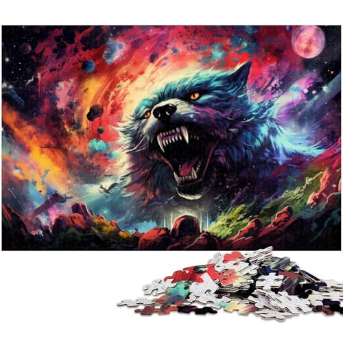 1000 teiliges Puzzle für Erwachsene buntes Sternenwolf Puzzle für Kinder Holzpuzzle Lernspiel für Erwachsene 1000 Teile (75 x 50 cm) von zouxangzz