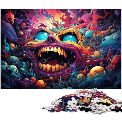 1000 teiliges Puzzle für Erwachsene buntes Synthwave Monster Spielzeug intellektuelles Spiel anspruchsvolles Puzzlespiel und Familienspiel 1000 Teile (75 x 50 cm) von zouxangzz