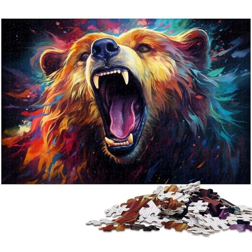 1000 teiliges Puzzle für Erwachsene buntes Tier Bären Puzzle für Kinder Holzpuzzle Lernspiel für Erwachsene 1000 Teile (75 x 50 cm) von zouxangzz