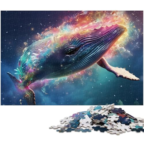 1000 teiliges Puzzle für Erwachsene buntes Wal Puzzle für Kinder Holzpuzzle Lernspiel für Erwachsene (Größe 75 x 50 cm) von zouxangzz