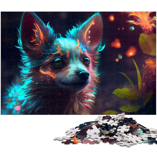1000 teiliges Puzzle für Erwachsene buntes Welpen Puzzle als Geschenk Familienspiel Stressabbau schwieriges Herausforderungspuzzle (Größe 75 x 50 cm) von zouxangzz
