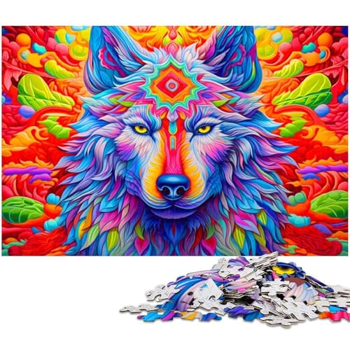 1000 teiliges Puzzle für Erwachsene buntes Wolf Puzzle Papierpuzzle Lernspielzeug (Größe 38 x 26 cm) von zouxangzz
