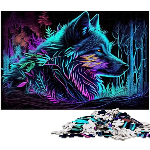 1000 teiliges Puzzle für Erwachsene buntes Wolf Puzzle für Kinder Holzpuzzle Lernspiel für Erwachsene (Größe 75 x 50 cm) von zouxangzz