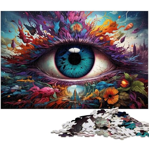 1000 teiliges Puzzle für Erwachsene buntes psychedelisches Augen Puzzle für Lernspiele Herausforderung Spielzeug Kunstwerk Geschenk 1000 Teile (38 x 26 cm) von zouxangzz