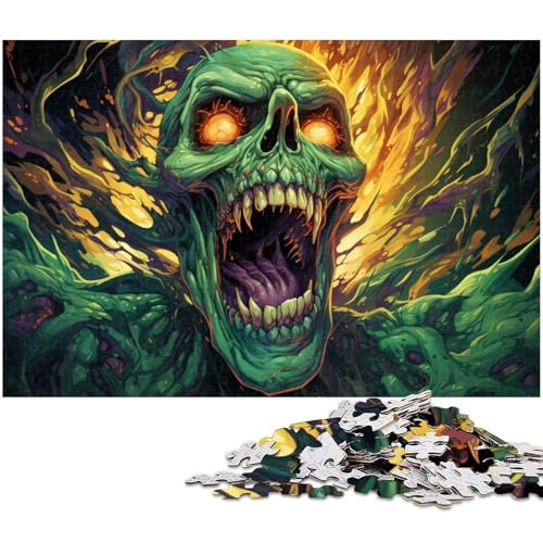 1000 teiliges Puzzle für Erwachsene buntes psychedelisches Graffiti Zombie Kunst Puzzle für Kinder Holzpuzzle Lernspiel für Erwachsene 1000 Teile (75 x 50 cm) von zouxangzz