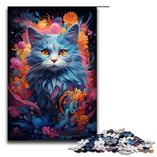 1000 teiliges Puzzle für Erwachsene buntes süßes Kätzchen Puzzle für Lernspiele Herausforderung Spielzeug Kunstwerk Geschenk 75 x 50 cm von zouxangzz