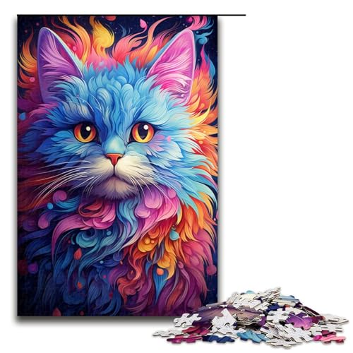 1000 teiliges Puzzle für Erwachsene buntes süßes Kätzchen Puzzle praktisches Spiel 75 x 50 cm von zouxangzz