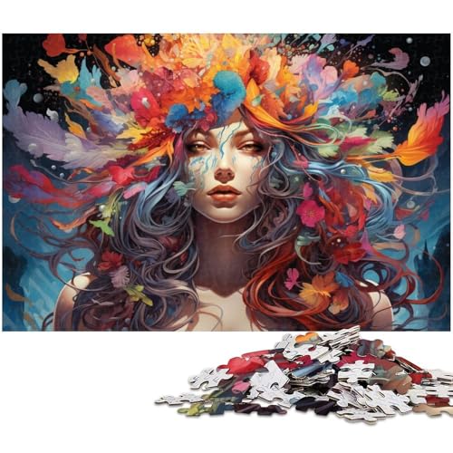 1000 teiliges Puzzle für Erwachsene exotische Bunte Blumenfrau Puzzle für Lernspiele Herausforderung Spielzeug Kunstwerk Geschenk 1000 Teile (75 x 50 cm) von zouxangzz