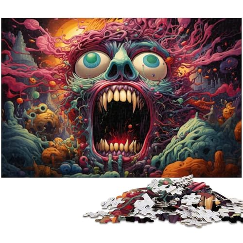 1000 teiliges Puzzle für Erwachsene farbenfrohe Fantasy Monster als Geschenk zum Stressabbau schwierige Herausforderung 1000 Teile (38 x 26 cm) von zouxangzz