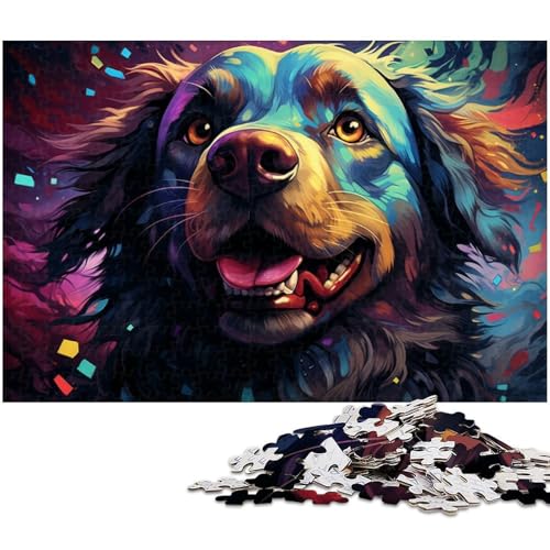 1000 teiliges Puzzle für Erwachsene farbenfrohe Hundekunst Puzzles Geburtstagsgeschenke für Teenager ab 14 Jahren 1000 Teile (75 x 50 cm) von zouxangzz
