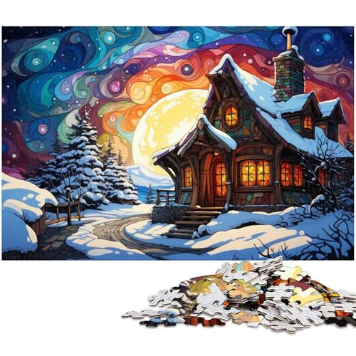 1000 teiliges Puzzle für Erwachsene farbenfrohe Iglu Landschaft Lernspiel Herausforderung Spielzeug Kunstwerk Geschenk 1000 Teile (75 x 50 cm) von zouxangzz