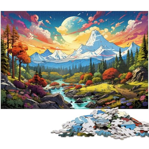 1000 teiliges Puzzle für Erwachsene farbenfrohe Illustration der Sierra Nevada Berge Lernspiel Herausforderung Spielzeug Kunstwerk Geschenk 1000 Teile (75 x 50 cm) von zouxangzz