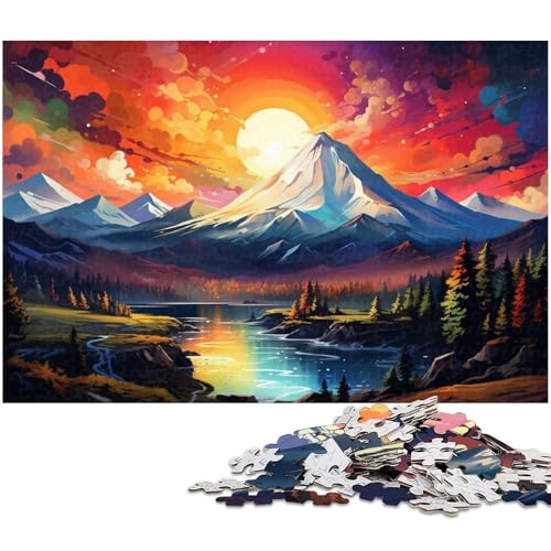 1000 teiliges Puzzle für Erwachsene farbenfrohe Illustration der Sierra Nevada Berge Puzzle als Geschenk Familienspiel Stressabbau schwieriges Herausforderungspuzzle 1000 Teile (38 x 26 cm) von zouxangzz