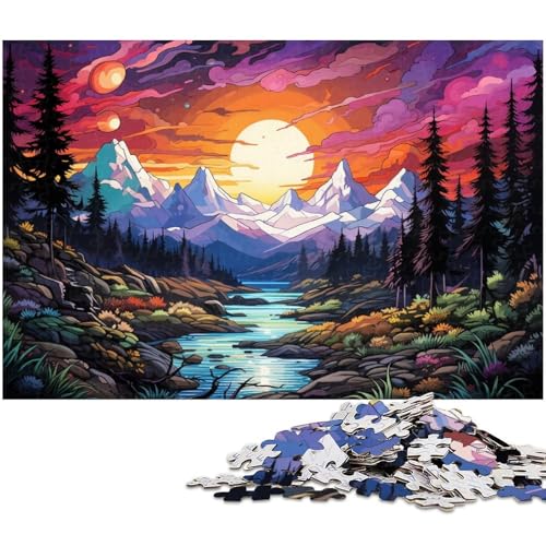 1000 teiliges Puzzle für Erwachsene farbenfrohe Illustration der Sierra Nevada Berge Puzzles für Erwachsene und Kinder Holzpuzzle tolles Geschenk 1000 Teile (75 x 50 cm) von zouxangzz