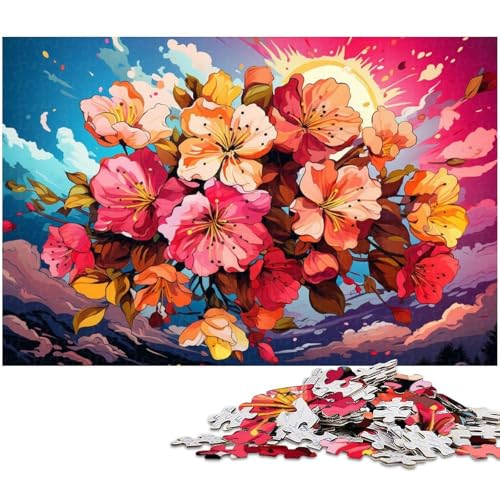 1000 teiliges Puzzle für Erwachsene farbenfrohe Illustration von Apfelblüten Spielzeug Denkspiel anspruchsvolles Puzzlespiel und Familienspiel 1000 Teile (38 x 26 cm) von zouxangzz