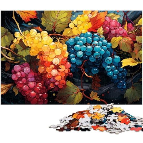 1000 teiliges Puzzle für Erwachsene farbenfrohe Illustration von Oregon Trauben Puzzle für Kinder Papierpuzzle Lernspiel für Erwachsene 1000 Teile (38 x 26 cm) von zouxangzz