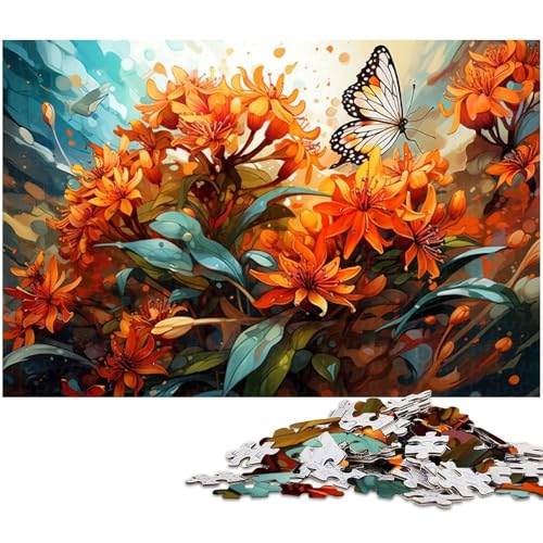1000 teiliges Puzzle für Erwachsene farbenfrohe Illustration von Schmetterlingskraut Puzzle aus Holz Lernspielzeug 1000 Teile (75 x 50 cm) von zouxangzz