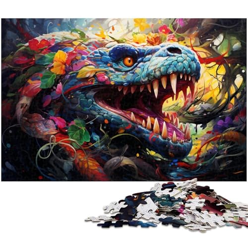 1000 teiliges Puzzle für Erwachsene farbenfrohe Kunstschlange EIN Kunstwerk für Teenager ab 14 Jahren 1000 Teile (75 x 50 cm) von zouxangzz