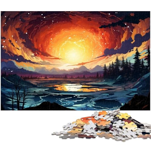 1000 teiliges Puzzle für Erwachsene farbenfrohe Landschaftsmalerei EIN Kunstwerk für Teenager ab 14 Jahren 1000 Teile (38 x 26 cm) von zouxangzz