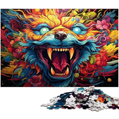 1000 teiliges Puzzle für Erwachsene farbenfrohe Psychedelia Psychedelischer Monster Puzzle für Lernspiele Herausforderung Spielzeug Kunstwerk Geschenk 1000 Teile (38 x 26 cm) von zouxangzz
