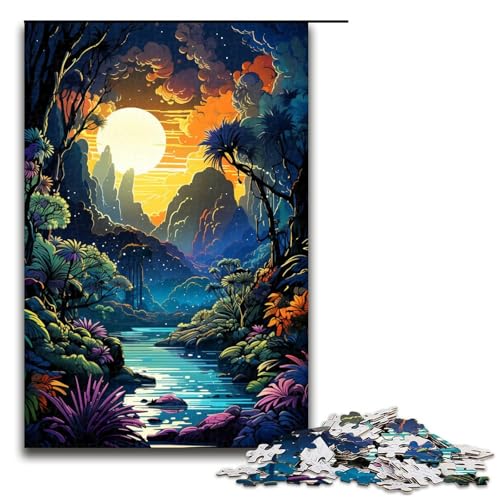 1000 teiliges Puzzle für Erwachsene farbenfrohe Psychedelia auf den Seychellen Lernspiel Herausforderung Spielzeug Kunstwerk Geschenk 75 x 50 cm von zouxangzz