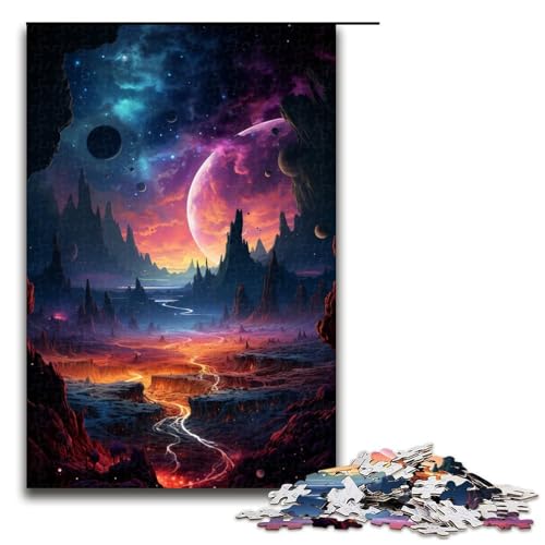 1000 teiliges Puzzle für Erwachsene farbenfrohe Psychedelia aus weit entfernten Orten Puzzle für Lernspiele Herausforderungen Spielzeug Kunstwerk Geschenk 75 x 50 cm von zouxangzz