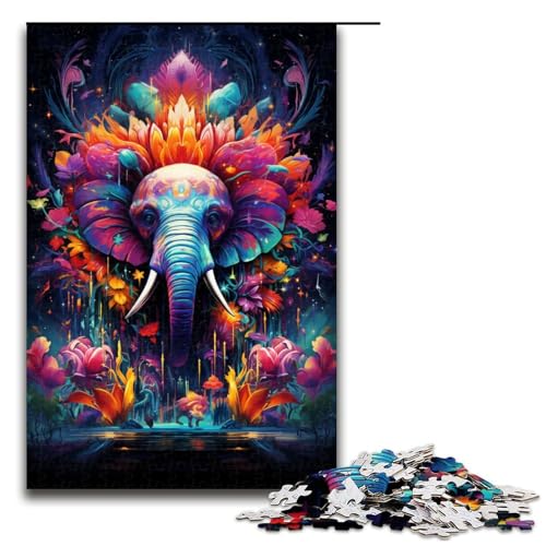 1000 teiliges Puzzle für Erwachsene farbenfrohe Psychedelia der Elefanten Puzzle für Erwachsene Holzpuzzle anspruchsvolles Spiel 75 x 50 cm 1000 teiliges Puzzle für Erwachsene farbenfrohe Psychedelia der Elefanten Puzzle für Erwachsene Holzpuzzle anspruchsvolles Spiel 75 x 50 cm von zouxangzz