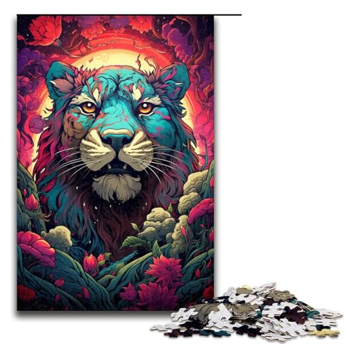 1000 teiliges Puzzle für Erwachsene farbenfrohe Psychedelia der mythischen Bestien Puzzle für Lernspiele Herausforderung Spielzeug Kunstwerk Geschenk 75 x 50 cm von zouxangzz