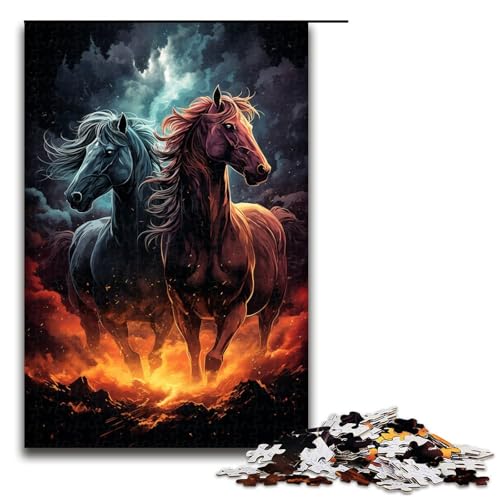 1000 teiliges Puzzle für Erwachsene farbenfrohe Psychedelia des Sternenhimmels Pferdepuzzle praktisches Spiel 75 x 50 cm von zouxangzz