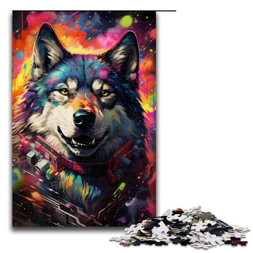 1000 teiliges Puzzle für Erwachsene farbenfrohe Psychedelia des Weltraums Seewolf Puzzle für Lernspiele Herausforderung Spielzeug Kunstwerk Geschenk 75 x 50 cm von zouxangzz