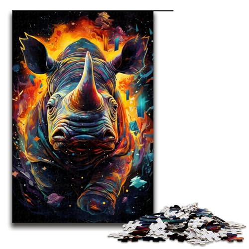 1000 teiliges Puzzle für Erwachsene farbenfrohe Psychedelia des galaktischen Nashorns praktisches Spiel 75 x 50 cm 1000 teiliges Puzzle für Erwachsene farbenfrohe Psychedelia des galaktischen Nashorns praktisches Spiel 75 x 50 cm von zouxangzz