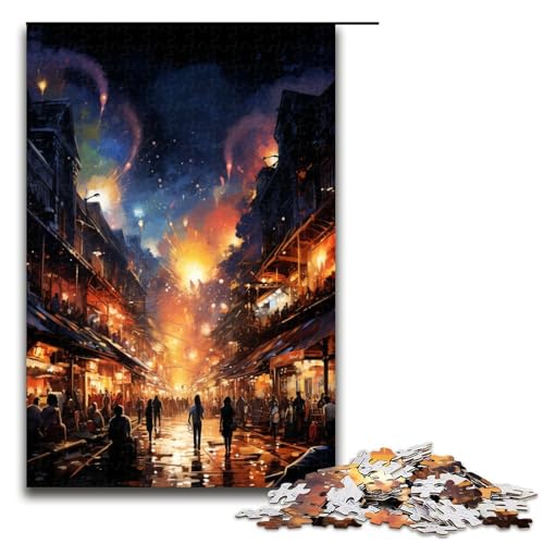 1000 teiliges Puzzle für Erwachsene farbenfrohe Psychedelia eines geschäftigen Marktes Puzzle für Lernspiele Herausforderung Spielzeug Kunstwerk Geschenk 75 x 50 cm von zouxangzz