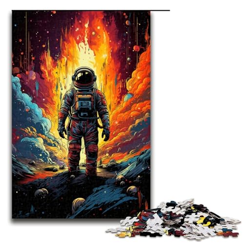1000 teiliges Puzzle für Erwachsene farbenfrohe Psychedelia für Weltraum Astronauten Puzzles für Erwachsene Holzpuzzle anspruchsvolles Spiel 75 x 50 cm von zouxangzz