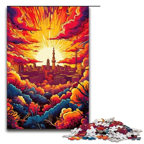 1000 teiliges Puzzle für Erwachsene farbenfrohe Psychedelia in Katalonien Puzzle für Lernspiele Herausforderung Spielzeug Kunstwerk Geschenk 75 x 50 cm von zouxangzz