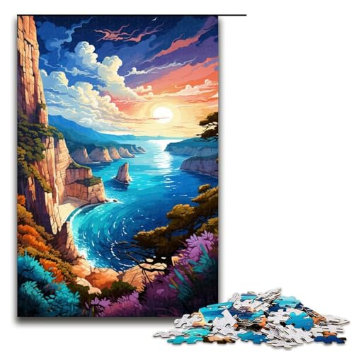 1000 teiliges Puzzle für Erwachsene farbenfrohe Psychedelia in Navagio Griechenland Puzzle für Lernspiele Herausforderung Spielzeug Kunstwerk Geschenk 75 x 50 cm von zouxangzz