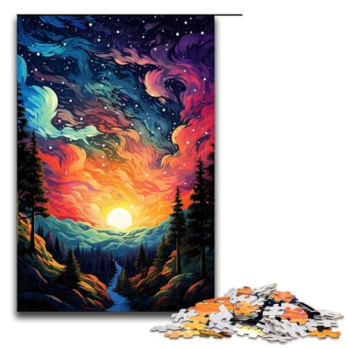 1000 teiliges Puzzle für Erwachsene farbenfrohe Psychedelia leuchtender Sterne im Wald Holzpuzzle Lernspiel für Erwachsene Herausforderungsspielzeug 75 x 50 cm 1000 teiliges Puzzle für Erwachsene farbenfrohe Psychedelia leuchtender Sterne im Wald Holzpuzzle Lernspiel für Erwachsene Herausforderungsspielzeug 75 x 50 cm von zouxangzz