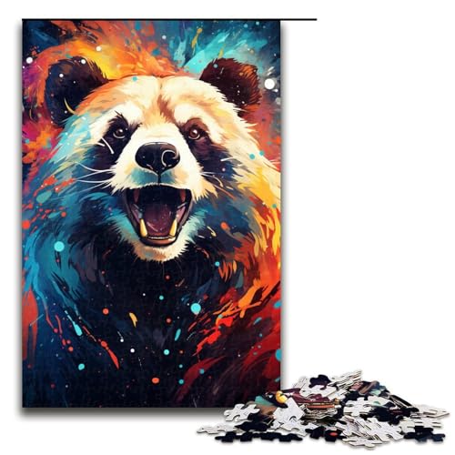 1000 teiliges Puzzle für Erwachsene farbenfrohe Psychedelia of Galaxy Panda Puzzle für Lernspiele Herausforderung Spielzeug Kunstwerk Geschenk 75 x 50 cm von zouxangzz