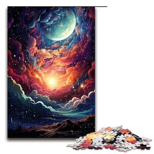 1000 teiliges Puzzle für Erwachsene farbenfrohe Psychedelia of Planets Puzzle für Erwachsene Holzpuzzle anspruchsvolles Spiel 75 x 50 cm von zouxangzz
