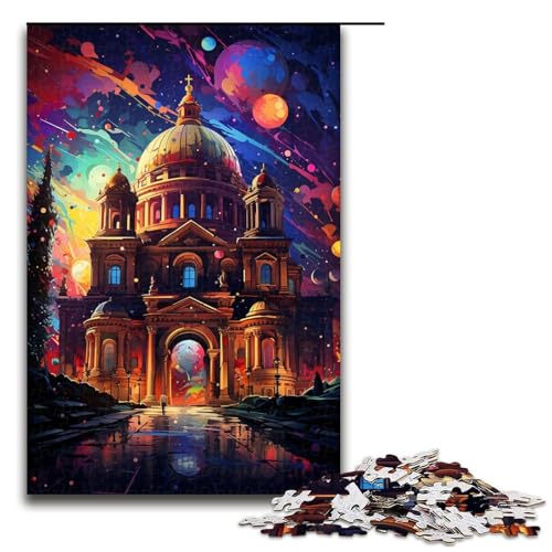 1000 teiliges Puzzle für Erwachsene farbenfrohe Psychedelia römischer Ruinen Puzzle für Erwachsene Holzpuzzle anspruchsvolles Spiel 75 x 50 cm von zouxangzz