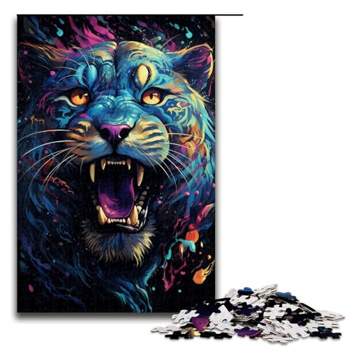 1000 teiliges Puzzle für Erwachsene farbenfrohe Psychedelia süßer Kleiner kosmischer Leoparden Spielpuzzle ganze Familie 75 x 50 cm von zouxangzz