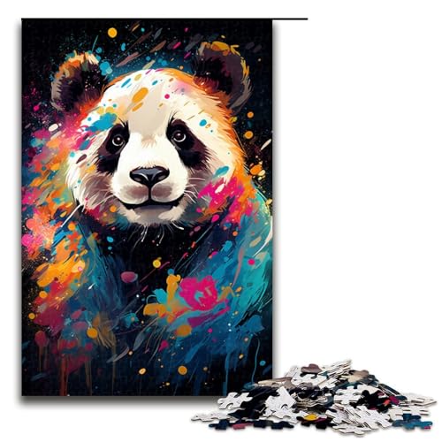 1000 teiliges Puzzle für Erwachsene farbenfrohe Psychedelia süßer Pandas Puzzle für Lernspiele Herausforderung Spielzeug Kunstwerk Geschenk 75 x 50 cm von zouxangzz