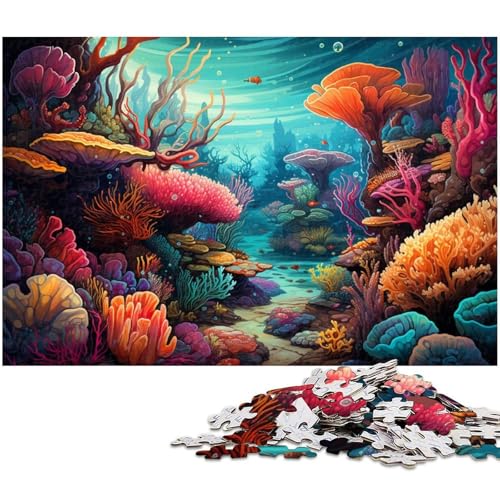 1000 teiliges Puzzle für Erwachsene farbenfrohe Unterwasserwelt Malerei Kunst Puzzle für Lernspiele Herausforderung Spielzeug Kunstwerk Geschenk 1000 Teile (75 x 50 cm) von zouxangzz