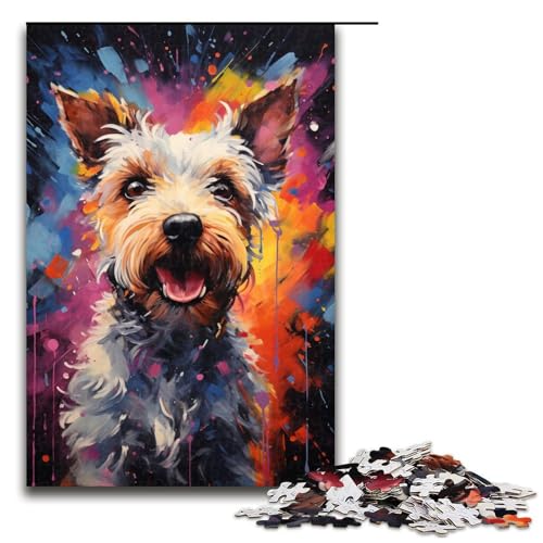 1000 teiliges Puzzle für Erwachsene farbenfrohe Zeichnung eines Terriers Puzzle für Erwachsene Holzpuzzle anspruchsvolles Spiel 75 x 50 cm 1000 teiliges Puzzle für Erwachsene farbenfrohe Zeichnung eines Terriers Puzzle für Erwachsene Holzpuzzle anspruchsvolles Spiel 75 x 50 cm von zouxangzz