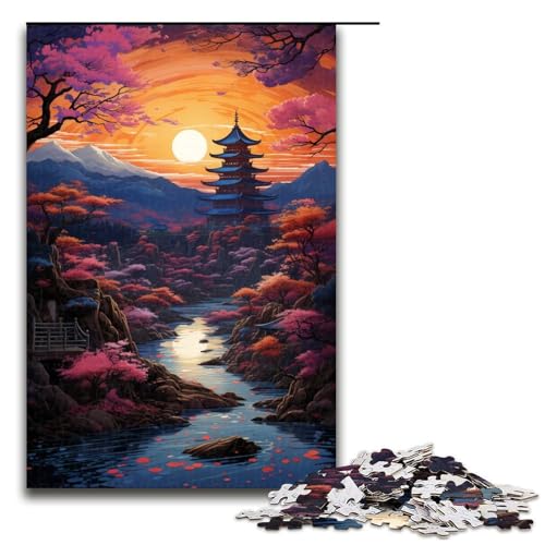 1000 teiliges Puzzle für Erwachsene farbenfrohe psychedelische Fantasielandschaft Puzzle für Lernspiele Herausforderung Spielzeug Kunstwerk Geschenk 75 x 50 cm von zouxangzz