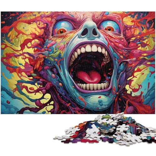 1000 teiliges Puzzle für Erwachsene farbenfrohe psychedelische Monster Kunst Puzzles Geburtstagsgeschenke für Teenager ab 14 Jahren 1000 Teile (75 x 50 cm) von zouxangzz